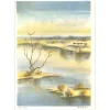 ZAROU - Lithographie originale "Paysage de Camargue 03" 27x19cm