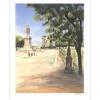 ZAROU - Lithographie originale "Montpellier, La Promenade du Peyrou" 76x56cm