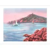 ZAROU - Lithographie originale "Bateaux sortants du port" 54x75cm